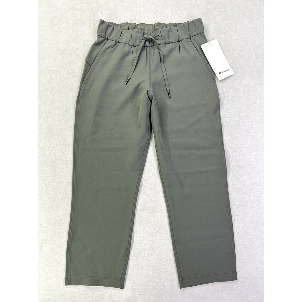 Lululemon On the Fly Woven Crop Pant Grey Sage Womens Size 4 New